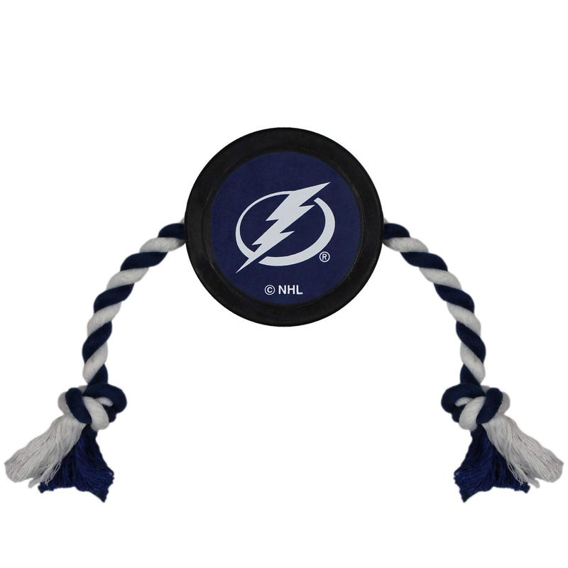 Pets First NHL Tampa Bay Lightning Puck Toy for Dogs & Cats. Play Hockey with Your Pet with This Licensed Dog Tough Toy Reward! - Image 1